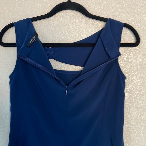 Nanette Lepore Peekaboo front Dark Navy Blue Tank zipper back EUC Size 2 - Picture 7 of 7